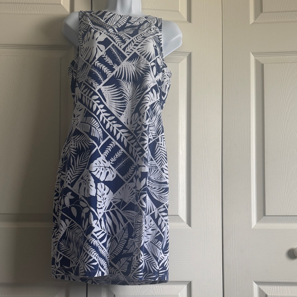 Tommy Bahama Blue and White Tropical Mini Dress
